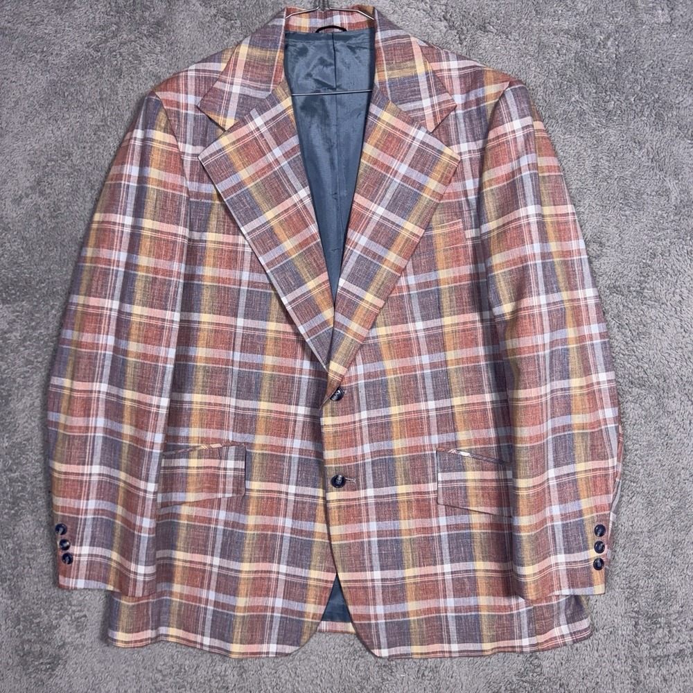 Levi's Panatela Mens 44R Madras Western Blazer 70s Retro Jacket Diso Rockabilly